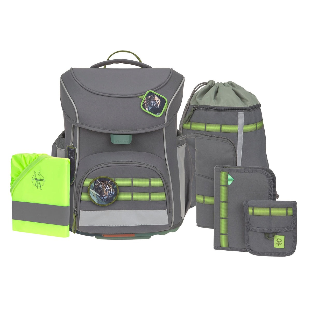 Schulranzen Set 7-teilig Slim - Unique, Anthrazit