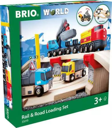 BRIO World - Steinverlade Set, Straßen & Schienen